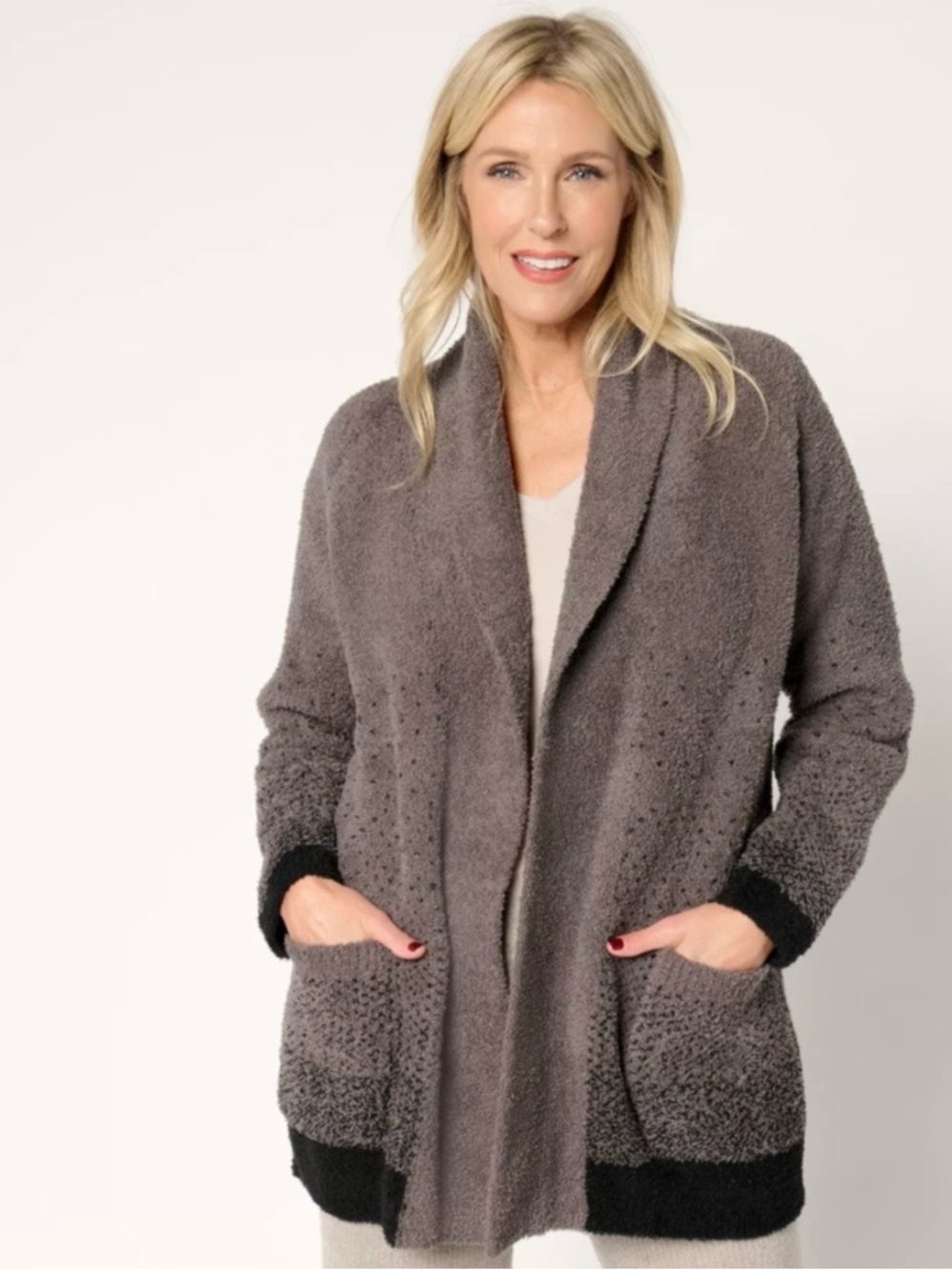 CozyChic confetti Open-Front shawl Cardigan Sweater